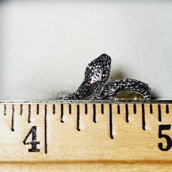 Sterling Silver Snake head bypass ring 3.20 gr size 7 - Picture 3 of 5